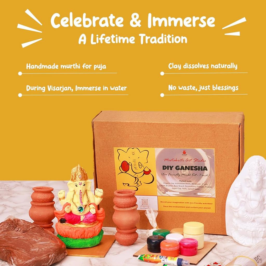 7'' Eco friendly Ganesha Diy 1 peice Mould Kit (Premium)
