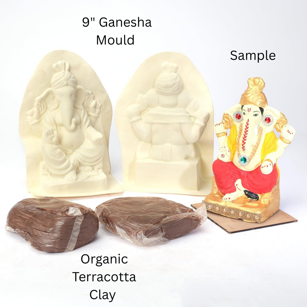 9'' Eco friendly Ganesha Diy 1 peice Mould Kit