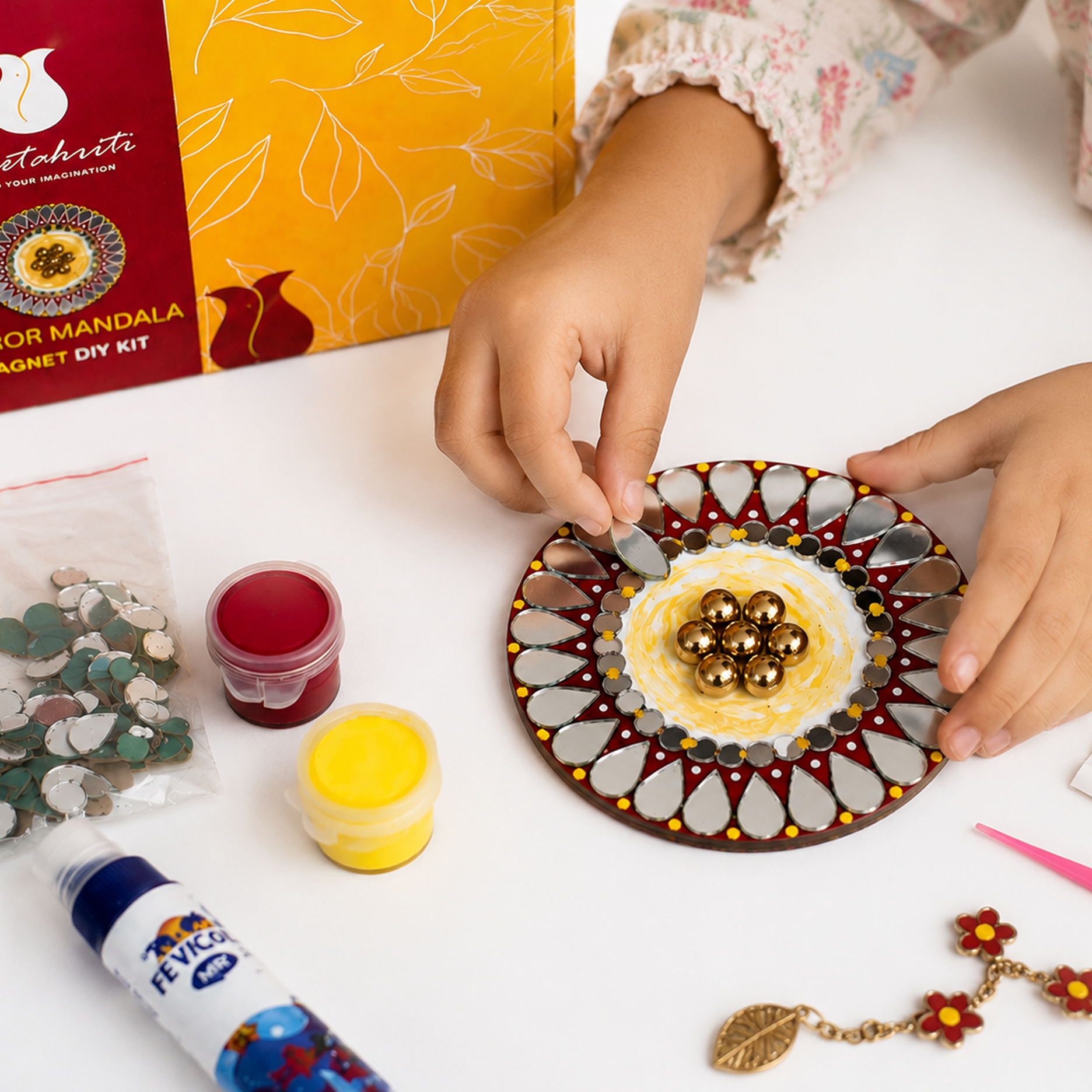 DIY Mirror Mandala Magnet