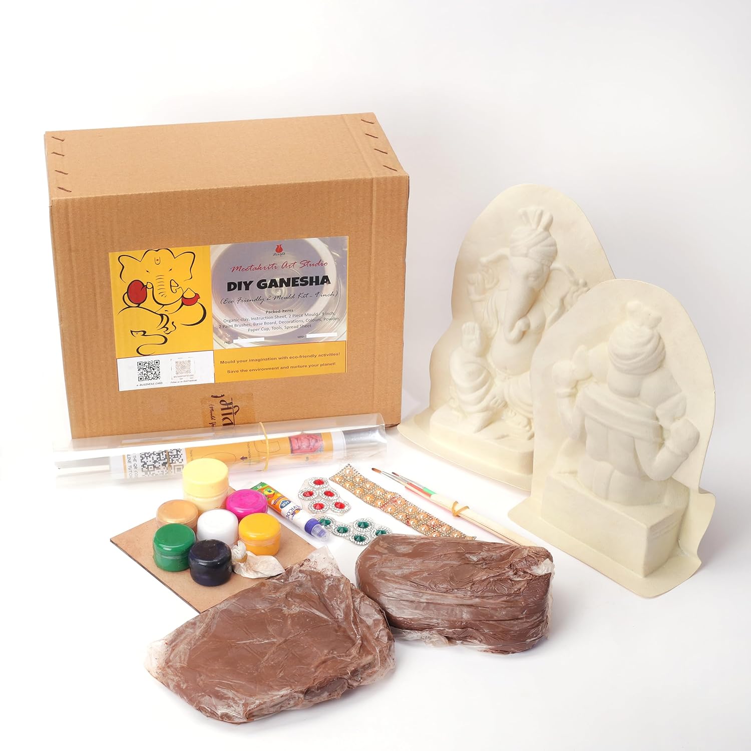 9'' Eco friendly Ganesha Diy 1 peice Mould Kit (Premium)
